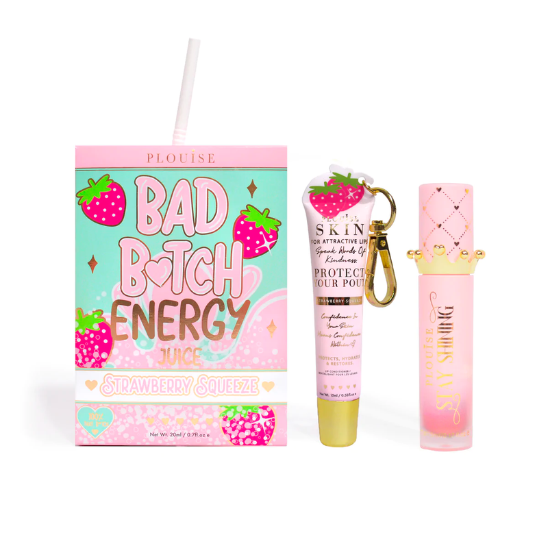 Duet Bad Bitch Energy odżywka do ust i olejek do ust - truskawkowy