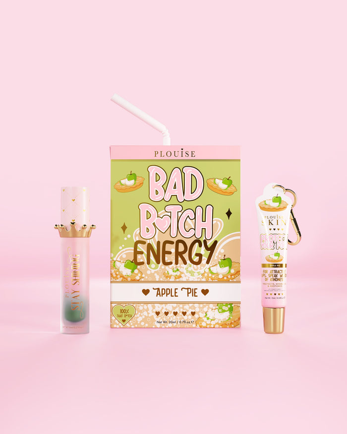An Apple Pie Bad Bitch Energy marki P.Louise zawiera odżywkę do ust i olejek do ust