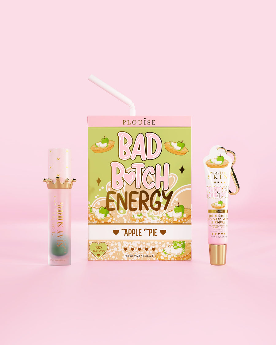 An Apple Pie Bad Bitch Energy marki P.Louise zawiera odżywkę do ust i olejek do ust