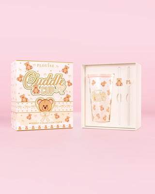 Zdjęcie kubka i słomki P.Louise Teddy Touch Cuddle Cup w opakowaniu z nadrukiem pluszowego misia