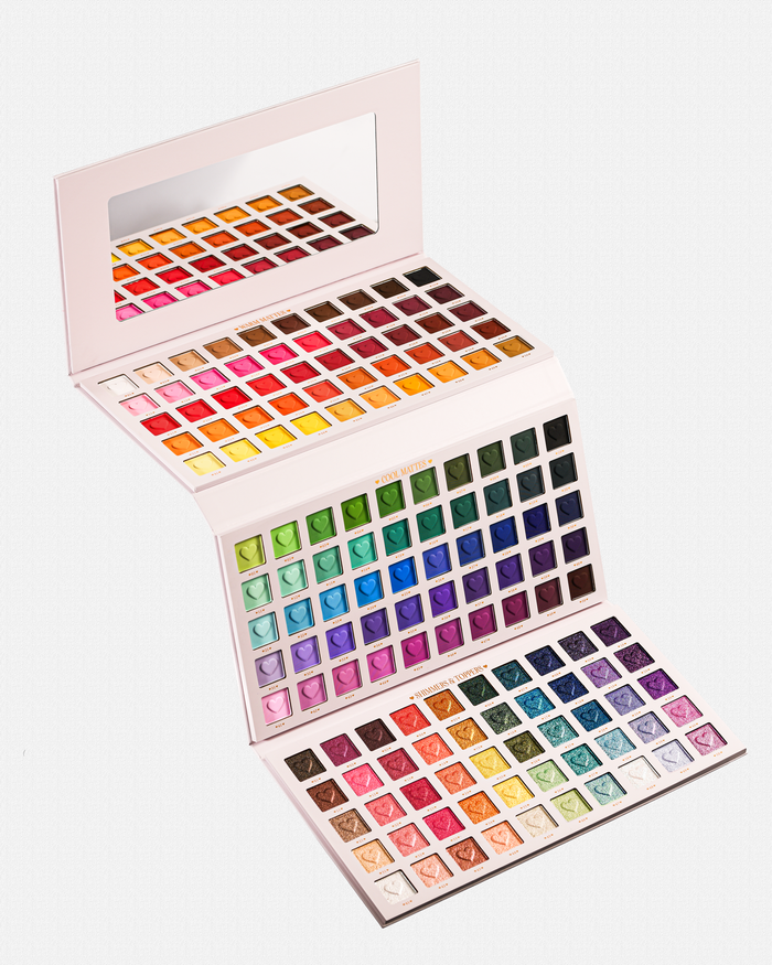 Otwarta paleta cieni do powiek P.Louise Creative Comeback XXXL Rainbow zawierająca 150 kolorowych cieni do powiek