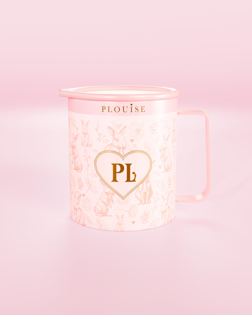 Różowy kubek ze stali nierdzewnej P.Louise Hunny Bunny