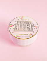 Pojemnik balsamu oczyszczającego P.Louise Make It Melt Makeup Cleansing Balmr z różową etykietą i złotymi akcentami na różowym tle