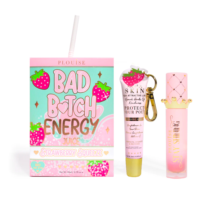 Duet Bad Bitch Energy odżywka do ust i olejek do ust - truskawkowy