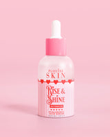 Różowa czerwono-biała butelka serum P.Louise Rise & Shine z kwasem hialuronowym w arbuzie