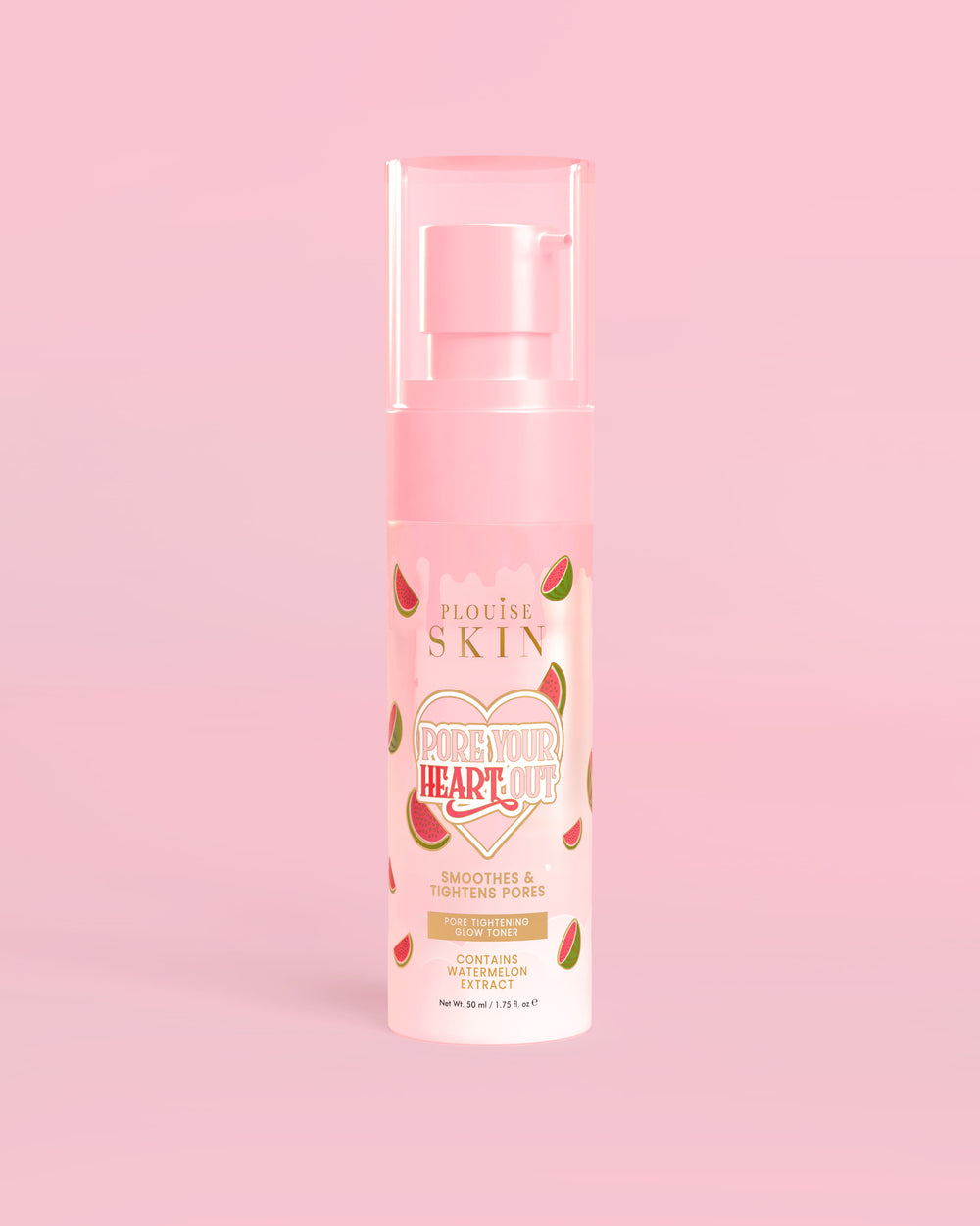 P. Louise Pore Your Heart Out Watermelon Pore Toner zawężający pory z motywem arbuza na różowym tle