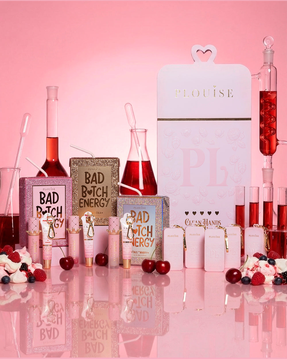 Zestaw upominkowy PR Crystal Lip Trio i spray do mycia rąk
